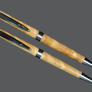 Pen and Pencil Set: Figured Elm