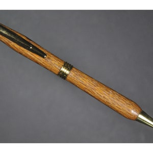 Custom Wooden Pen: Lacewood with Gold Fittings image 1