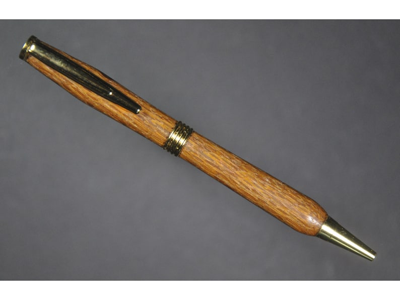 Custom Wooden Pen: Lacewood with Gold Fittings image 1