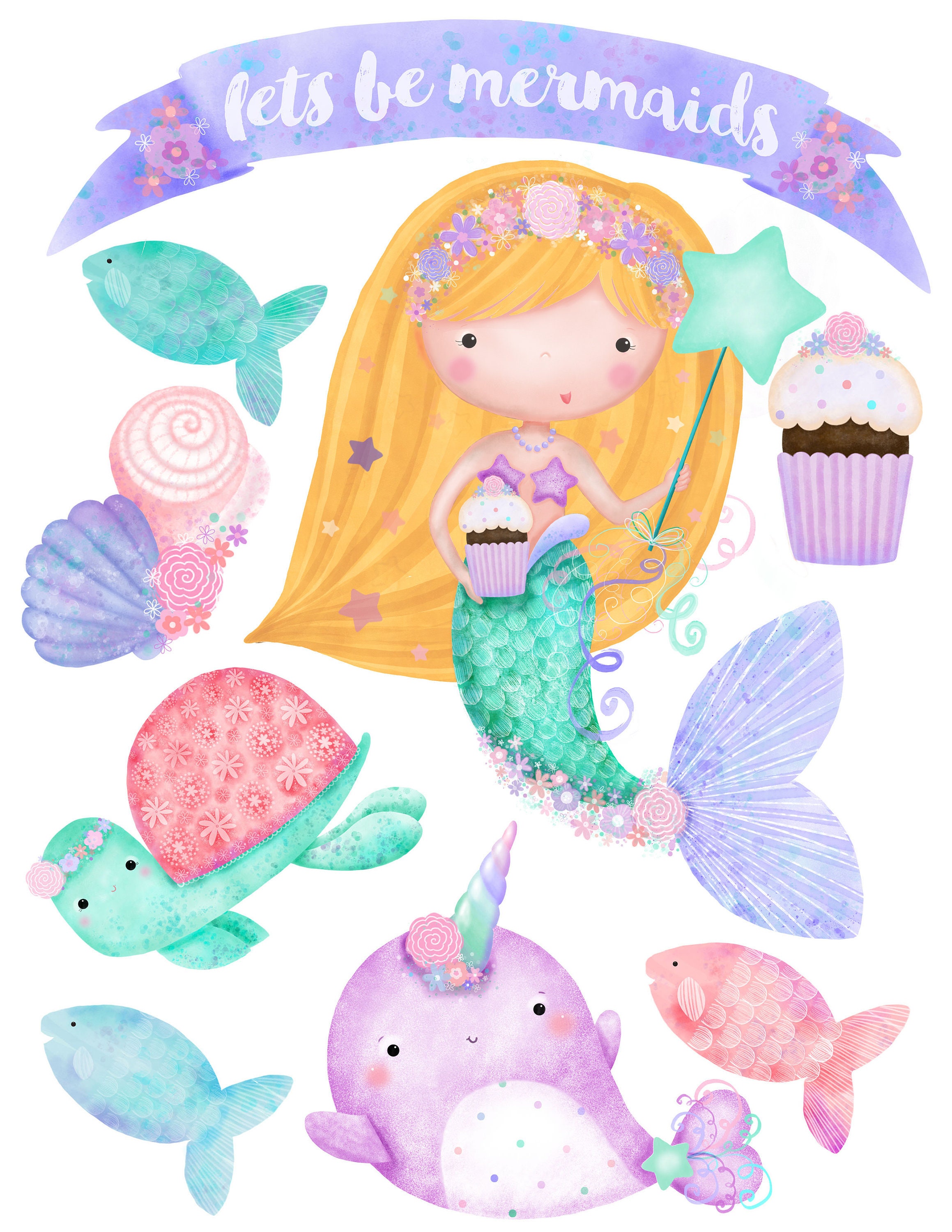Free Printable Little Mermaid Cake Topper Printable Printable Templates By Nora