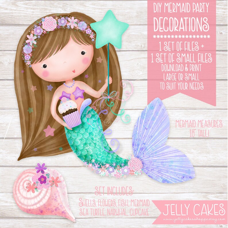 Printable Mermaid Decorations Mermaid Birthday Party Mermaid | Etsy