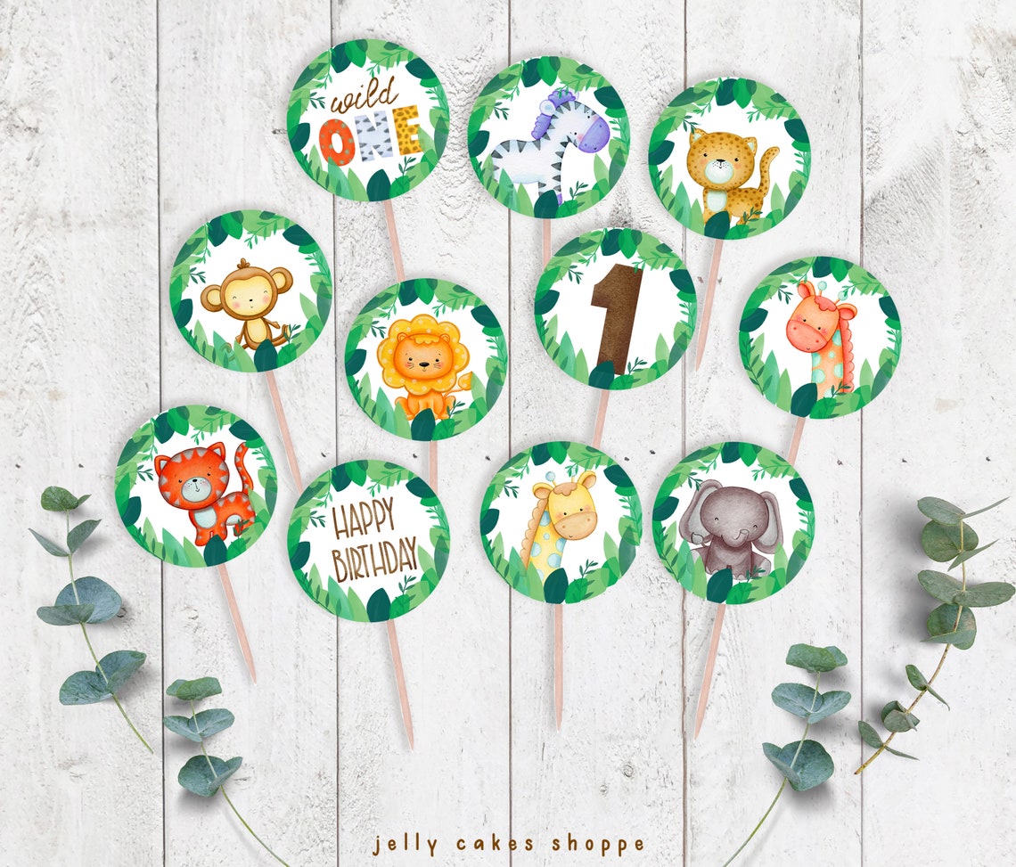 Wild One Cupcake Toppers Printable 1st Birthday Cupcake Etsy