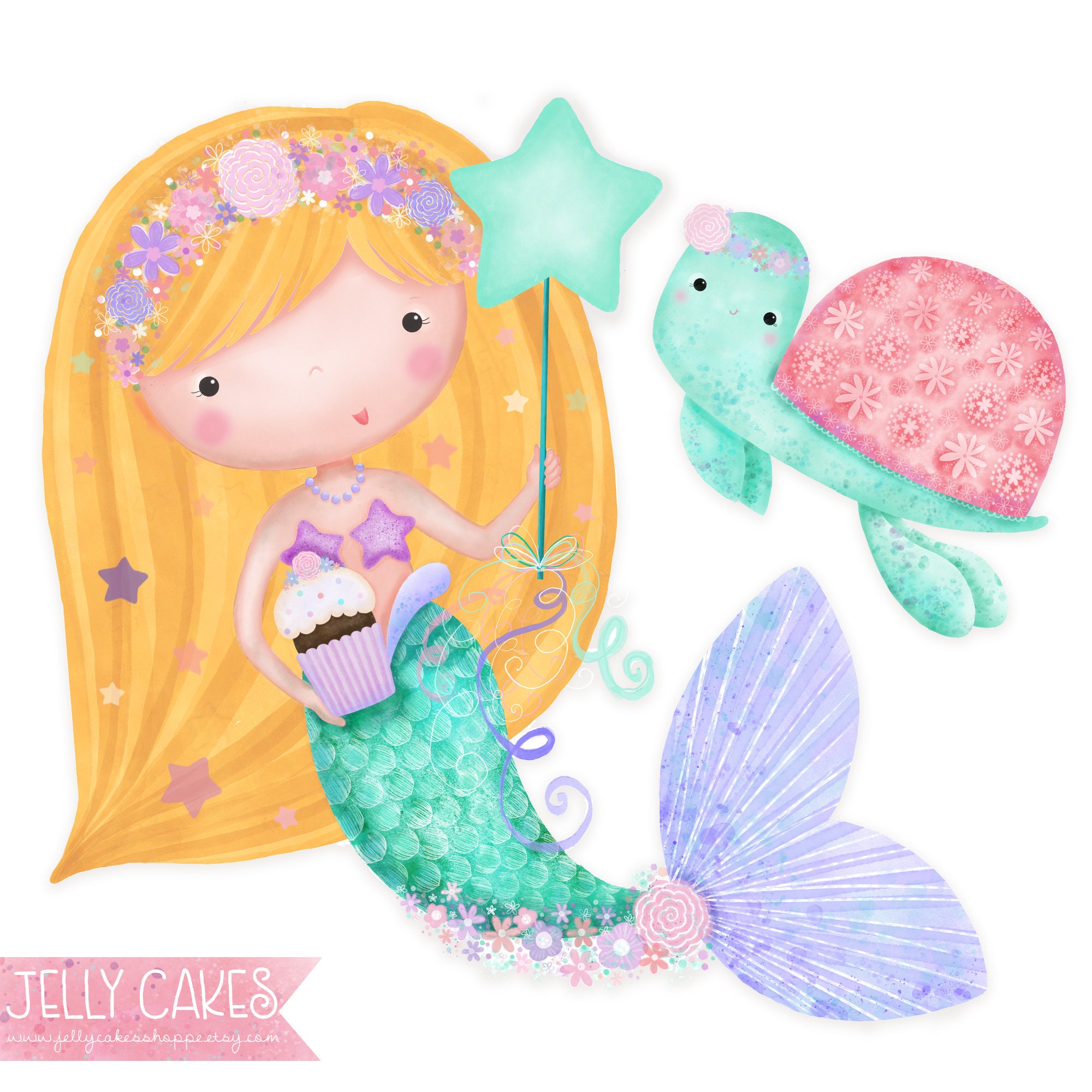 Printable Mermaid Decorations Mermaid Birthday Party Mermaid Etsy