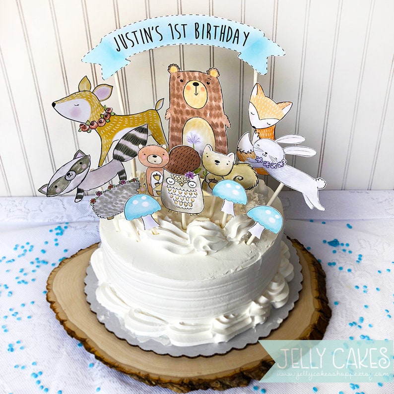 Woodland Cake Topperwoodland Animalswoodland Etsy