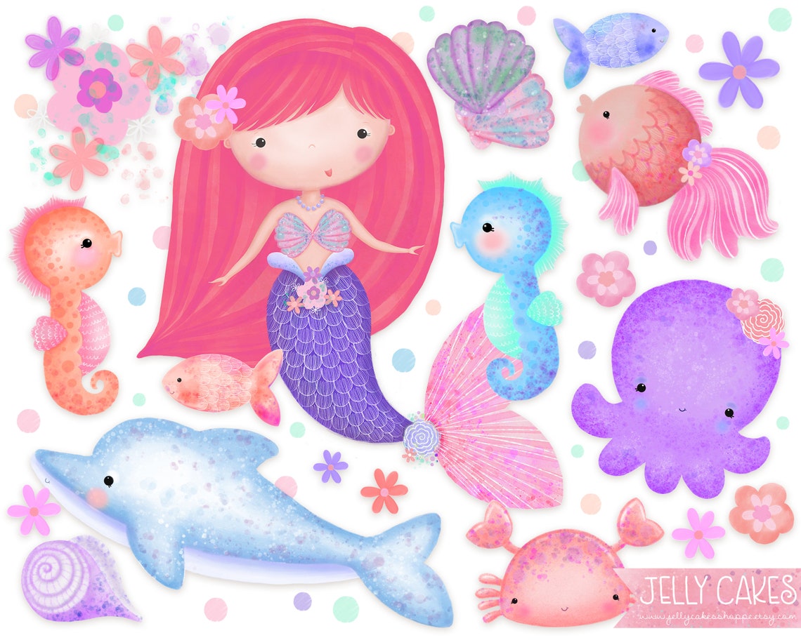 Printable Mermaid Decorations Mermaid Birthday Party Under Etsy