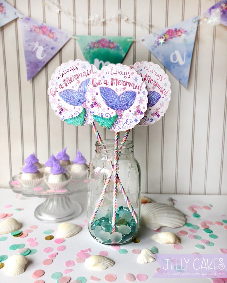 Printable Mermaid Tail Centerpiece Mermaid Party Decor - Etsy
