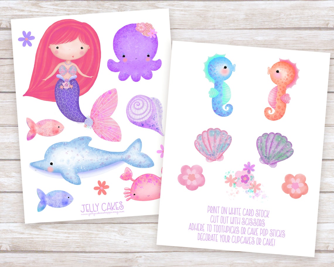 Printable Mermaid Decorations Mermaid Birthday Party Under Etsy
