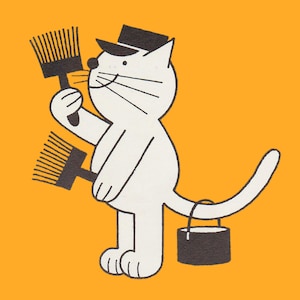 Cartão de gato engraçado/faça você mesmo/nova casa/pintor/decorador/qualquer ocasião/amante de gatos