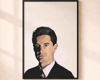 Twin Peaks Special Agent Dale Cooper - Hand-Drawn Film Poster Art Print