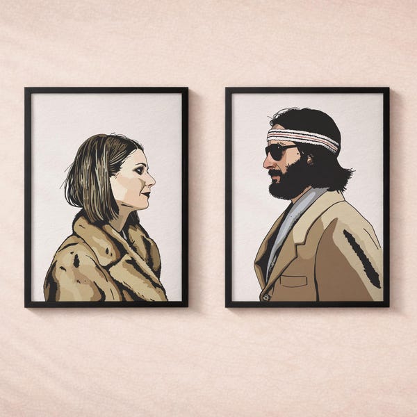 Royal Tenenbaums Art Print Set, Wes Anderson Movie Poster, Margot & Richie