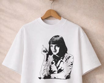 Mia Wallace T-Shirt - Pulp Fiction 90s Cult Film Premium Oversized Cropped Graphic Movie Tee