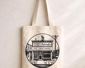 Satriale's Pork Store Tote Bag – The Sopranos Italian Meat Market Canvas Bag