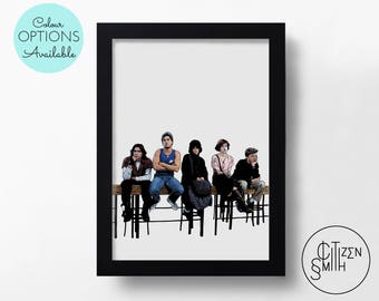 THE BREAKFAST CLUB - Sincerely Yours - John Hughes -  Black And White/Colour - Hand-Drawn Film Art Print/ Movie Poster