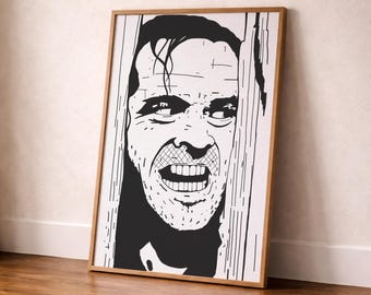 The Shining Portrait Print - Here's Johnny! - Jack Nicholson
