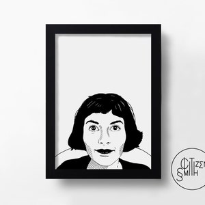 AMÉLIE - Art Print | Hand-Drawn Movie Poster Inspired by Audrey Tautou Film