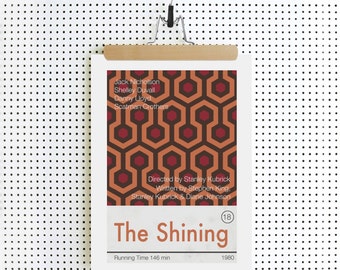 THE SHINING Inspired Film Movie Poster Print, Art Print - Stanley Kubrick - Minimalist, Indie, Vintage Style, Retro Home