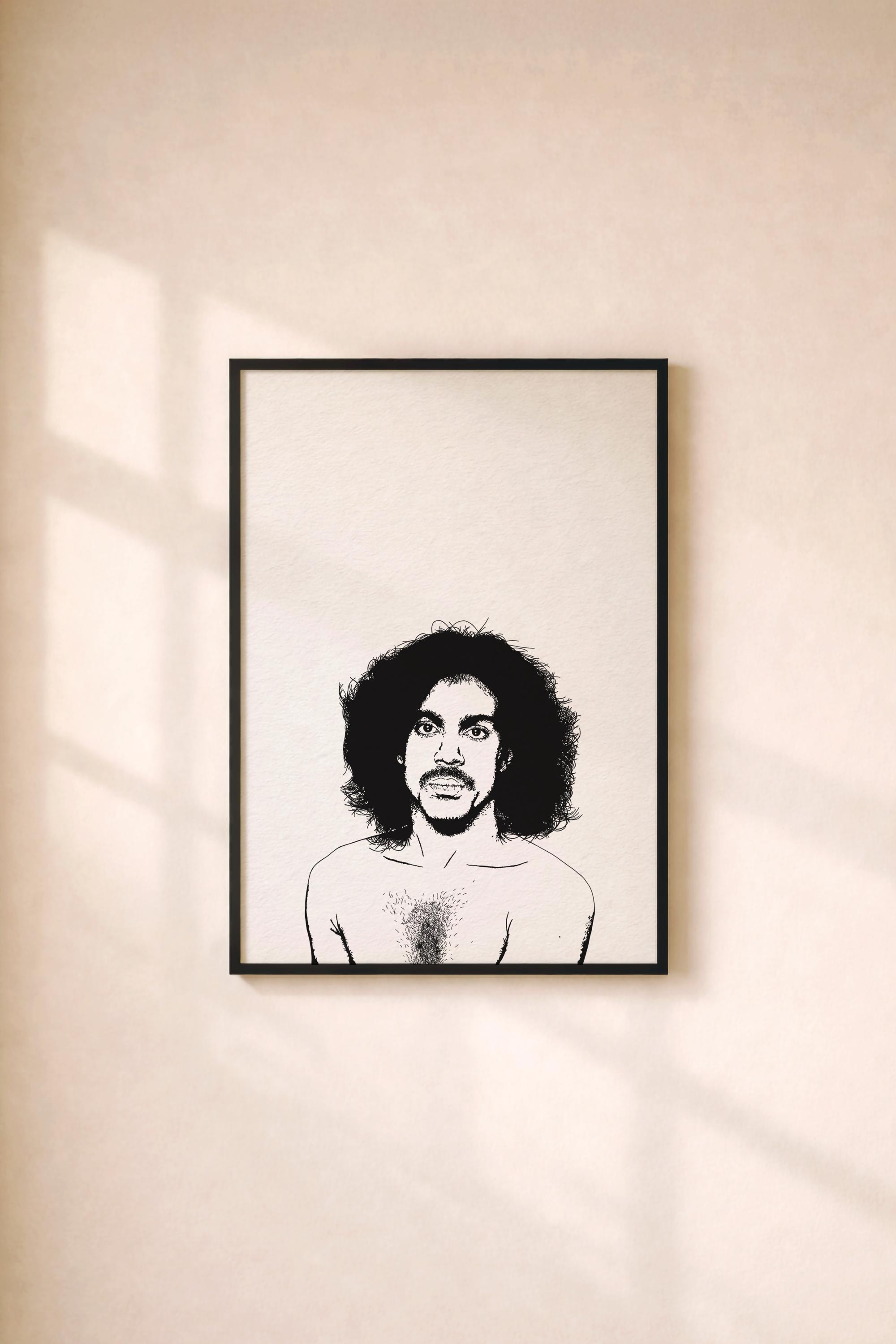 Prince Minimalist Portrait Art Print – Iconic Album Cover