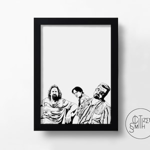 THE BIG LEBOWSKI - F*ck It, Dude. Let&#39;s Go Bowling - The Coen Brothers - Hand-Drawn Film Art Print/ Movie Poster