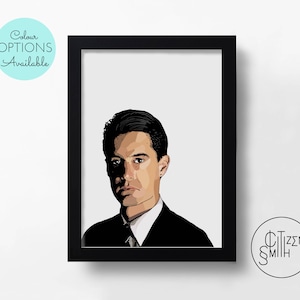 SPECIAL AGENT Dale Cooper - Hand-Drawn Art Print Inspired by Twin Peaks
