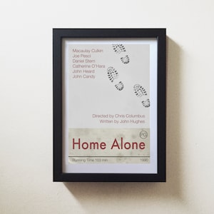 HOME ALONE Inspired Film Movie Poster Print, Art Print - Macaulay Culkin - Minimalist, Indie, Vintage Style, Retro Home