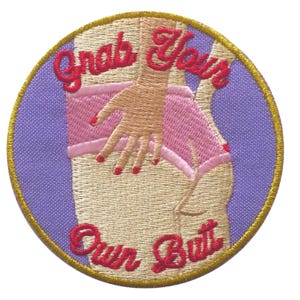 Parches feministas- Coge tu propio trasero - Hierro en parches - Pines de esmalte - bordados - Feminismo - Arte bordado - Artesanía - Kawaii - Pin Game