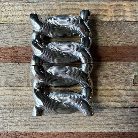 vintage heavy silver chain bracelet - image 2