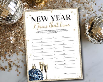 New Year's Printables 2026 Name That Tune New Year's Activity Family New Years Games Printable New Years Game for Adults and Kids