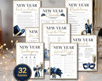 New Years Game Bundle New Years Eve Games New Year's Game Bundle Adult Family Party Games New Year Printable Party Games Bundle Printables