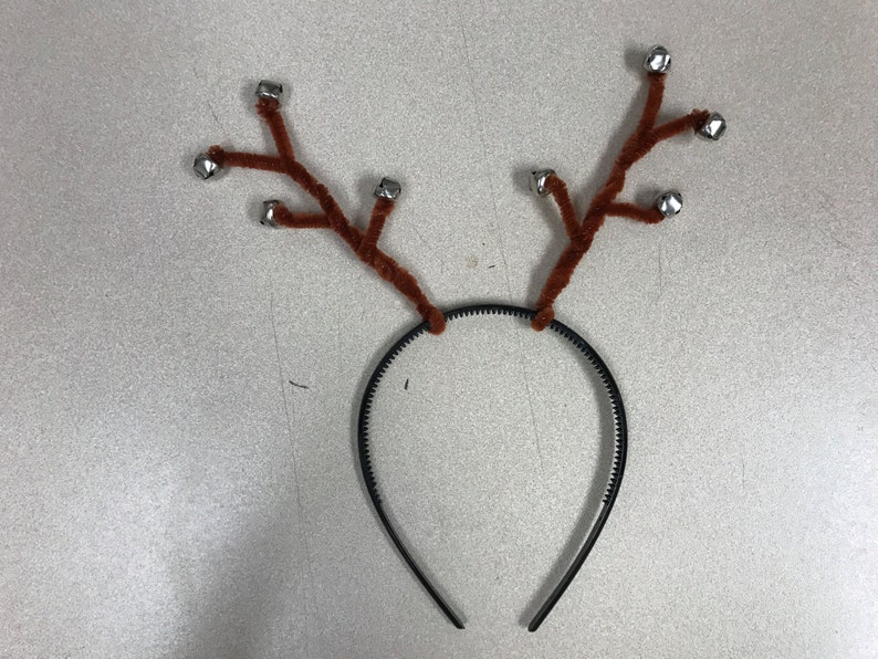 Handmade Reindeer Antler Headband with Jingle Bells