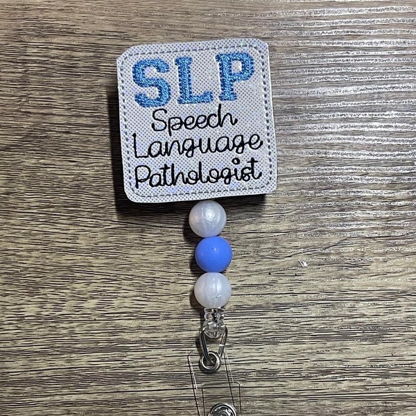 Retractable Badge Reel | Speech Language Pathologist | SLP | Medical | Doctor | ID Holder | Clip On