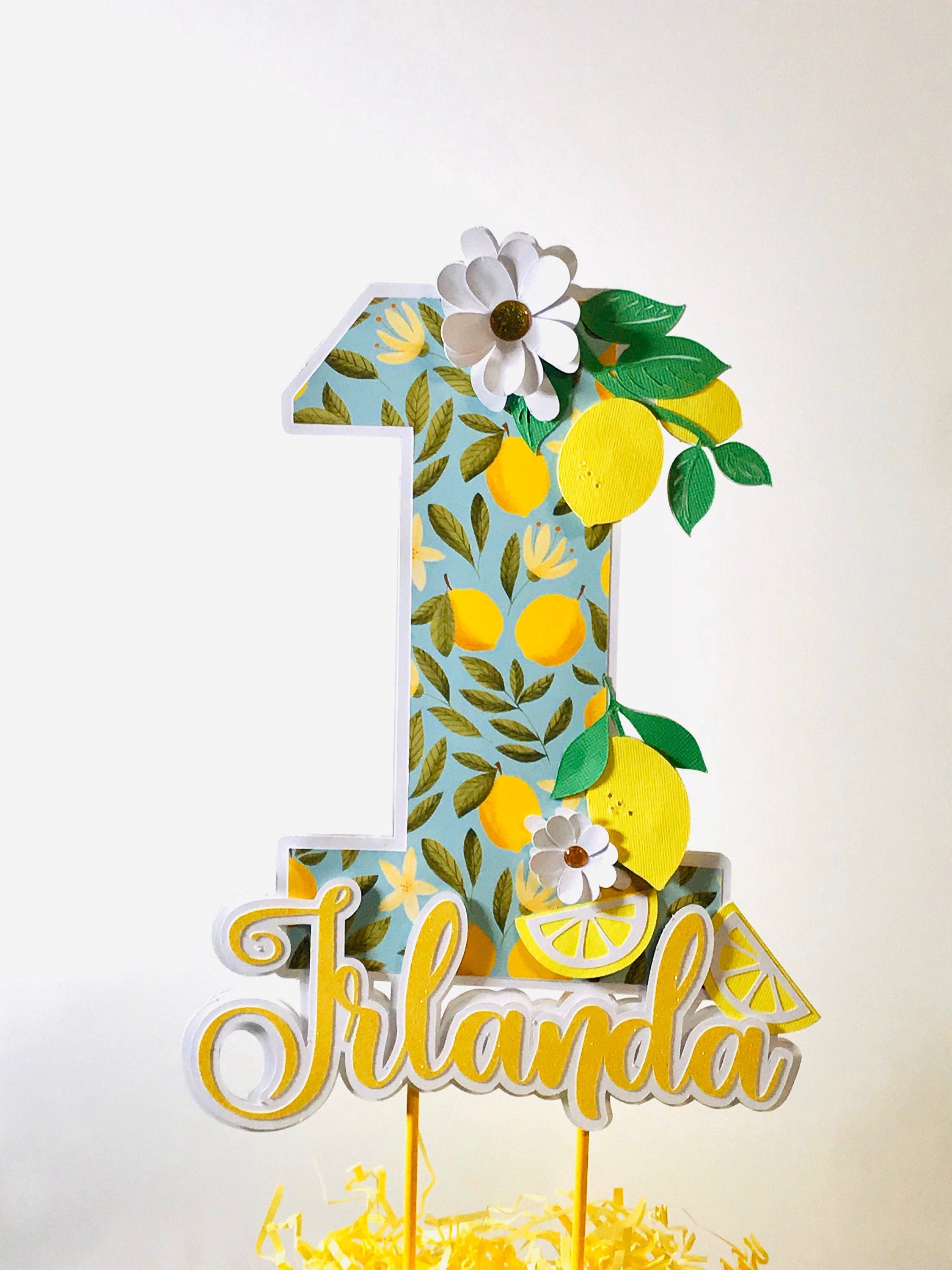 Lemon Birthday cake topper lemon Decorations Lemon party. | Etsy