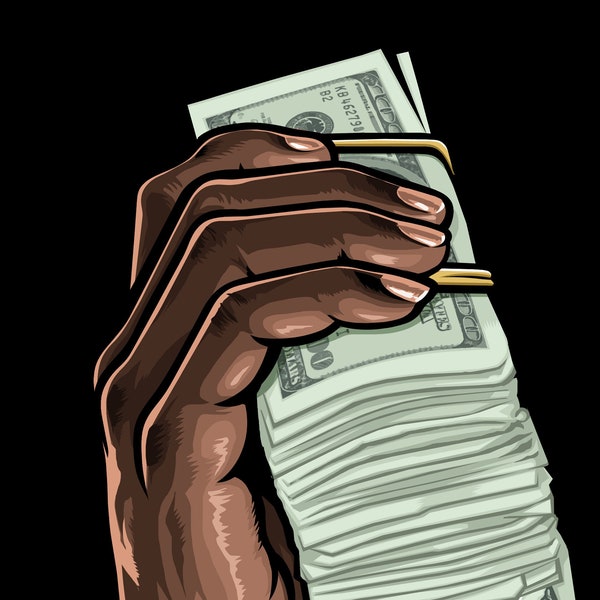 MONEY IN HAND Cash Stacks Held By Hustler Gangster Cream PaperChaser Png Format  Hi-Res