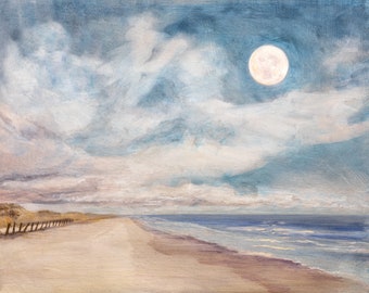Full Moon after a Grey Day, fine art print by Cynthia Woehrle