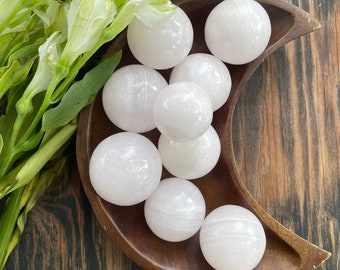 Mangano Calcite Sphere, Mangano Pink Calcite, UV Reactive, Qty. 1 SMALL Sphere
