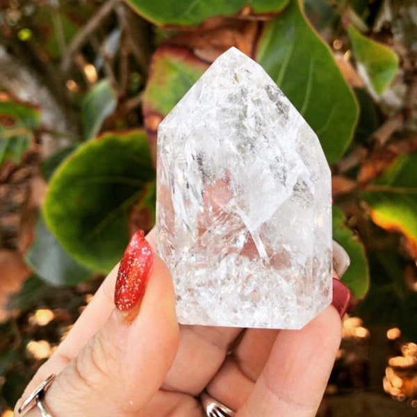 Fire and Ice Quartz, Crackle Quartz Point, Qty. 1