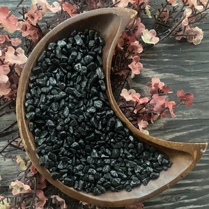Black Tourmaline Chips, Gemstone Cips, Crystal Chips