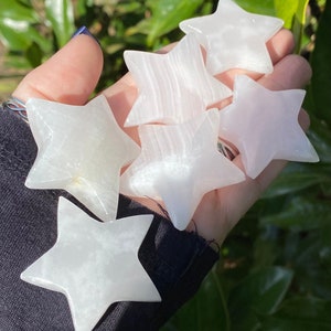Mangano Calcite, Mangano Calcite Star, Mangano Pink Calcite, UV Reactive, Qty. 1 STAR
