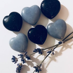 Angelite, Blue Goldstone, Pocket Heart Qty. 1