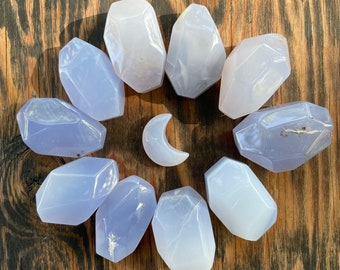 Blue Chalcedony, Blue Chalcedony Free Form, Qty. 1 SMALL Faceted Free Form