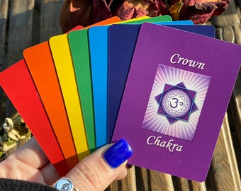 Chakra Cards, Chakra Healing, Chakra Information, Qty. 1 Set of (7) Cards