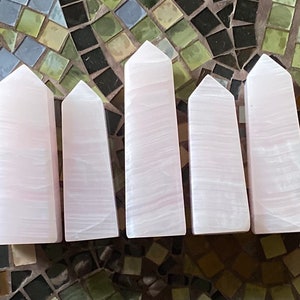 Mangano Calcite, Mangano Calcite Tower, Mangano Pink Calcite, Qty. 1