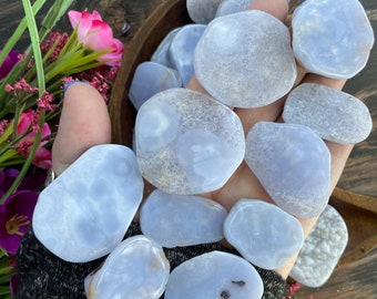 Blue Lace Agate, Blue Lace Pocket Stone, Qty. 1