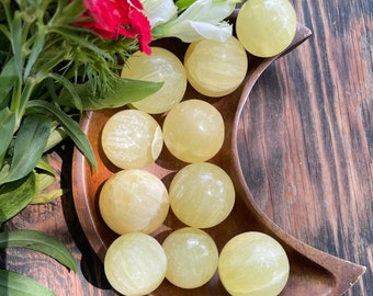 Lemon Calcite, Lemon Calcite Sphere, Qty. 1 SMALL Sphere