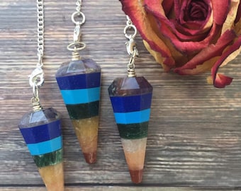 Chakra Pendulum, Pendulum, Chakra Healing, Divination, Crystal Pendulum, Qty. 1