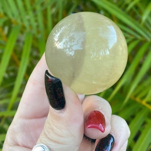 Yellow Fluorite, Yellow Fluorite Sphere, Yellow and Purple Fluorite, 1.65”