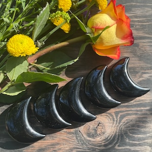 Black Obsidian, Black Obsidian Moon, Qty. 1 Moon