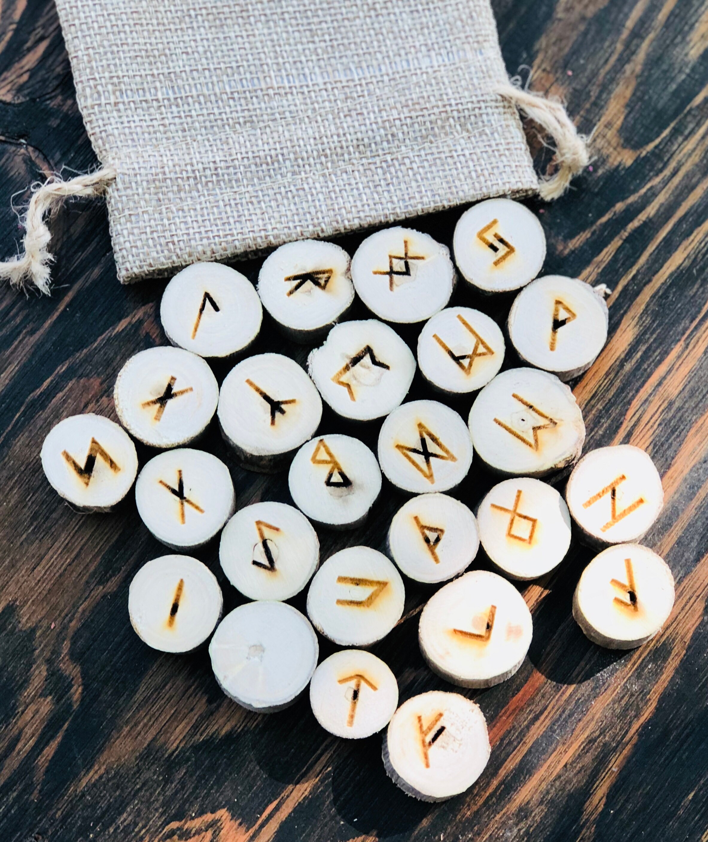Wood Runes Rune Set Divination Wooden Rune Sacred Tools Etsy