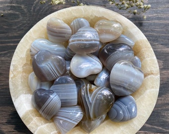 Banded Agate Heart, Banded Agate, Qty. 1