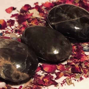 Black Moonstone, Black Moonstone Palm Stone, Qty. 1