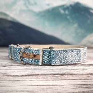 Glacier martingale, Blue Boho Martingale Dog Collar, Aztec dog collar